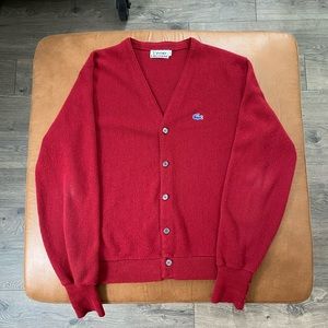 Vintage Lacoste/Izod Red Men’s Cardigan